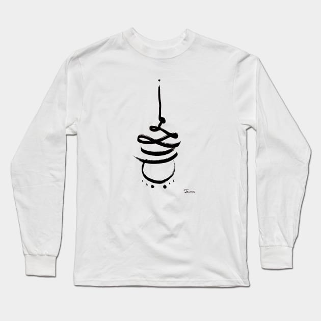 Unique Zodiac Unalome Taurus Birthday Minimalistic Zen Elegant Goth Long Sleeve T-Shirt by Whimsical Splendours